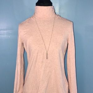 J. Jill ruched heathered pink turtleneck size med